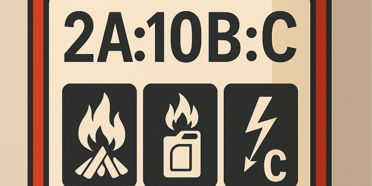 Illustration of a fire rating on an abc extinguisher